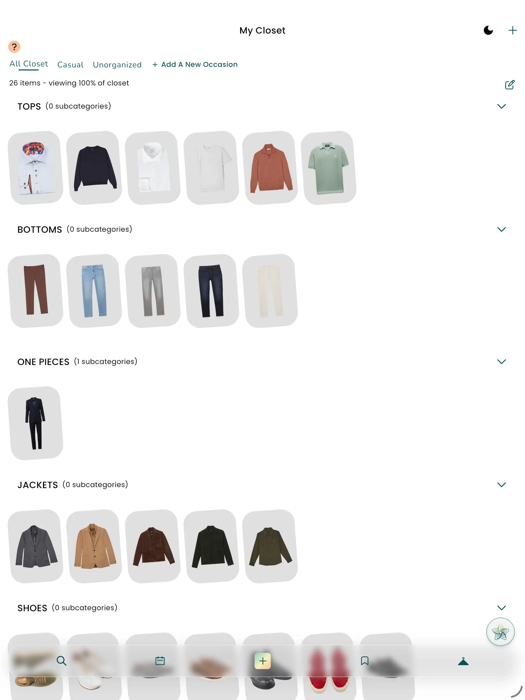 mens closet on Pronti