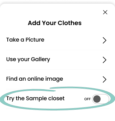 Upload your clothes on Pronti