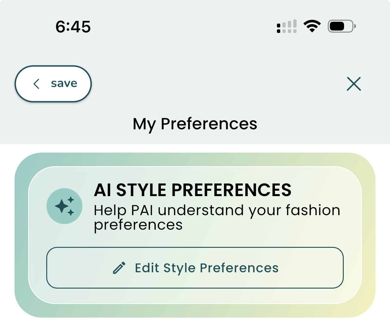 AI style preferences