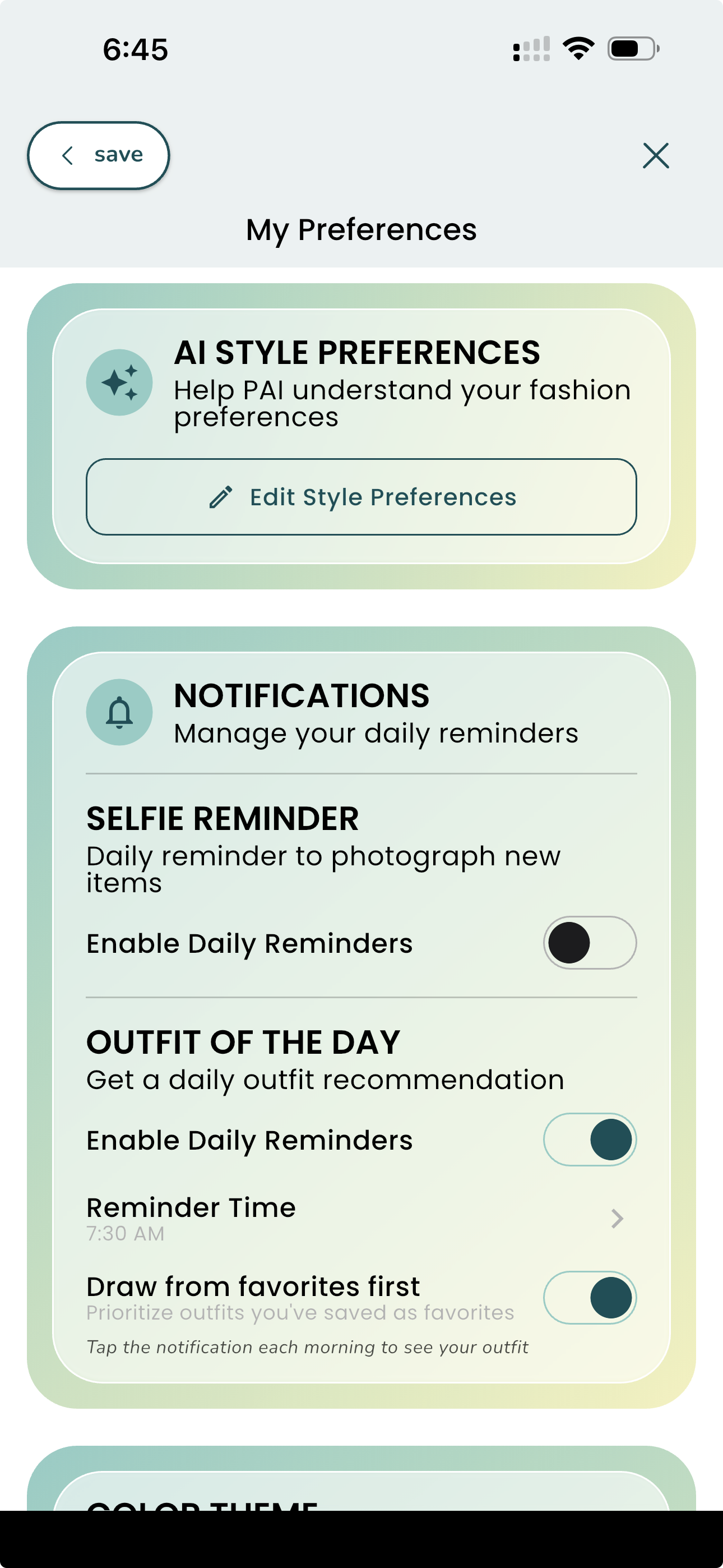 AI style preferences